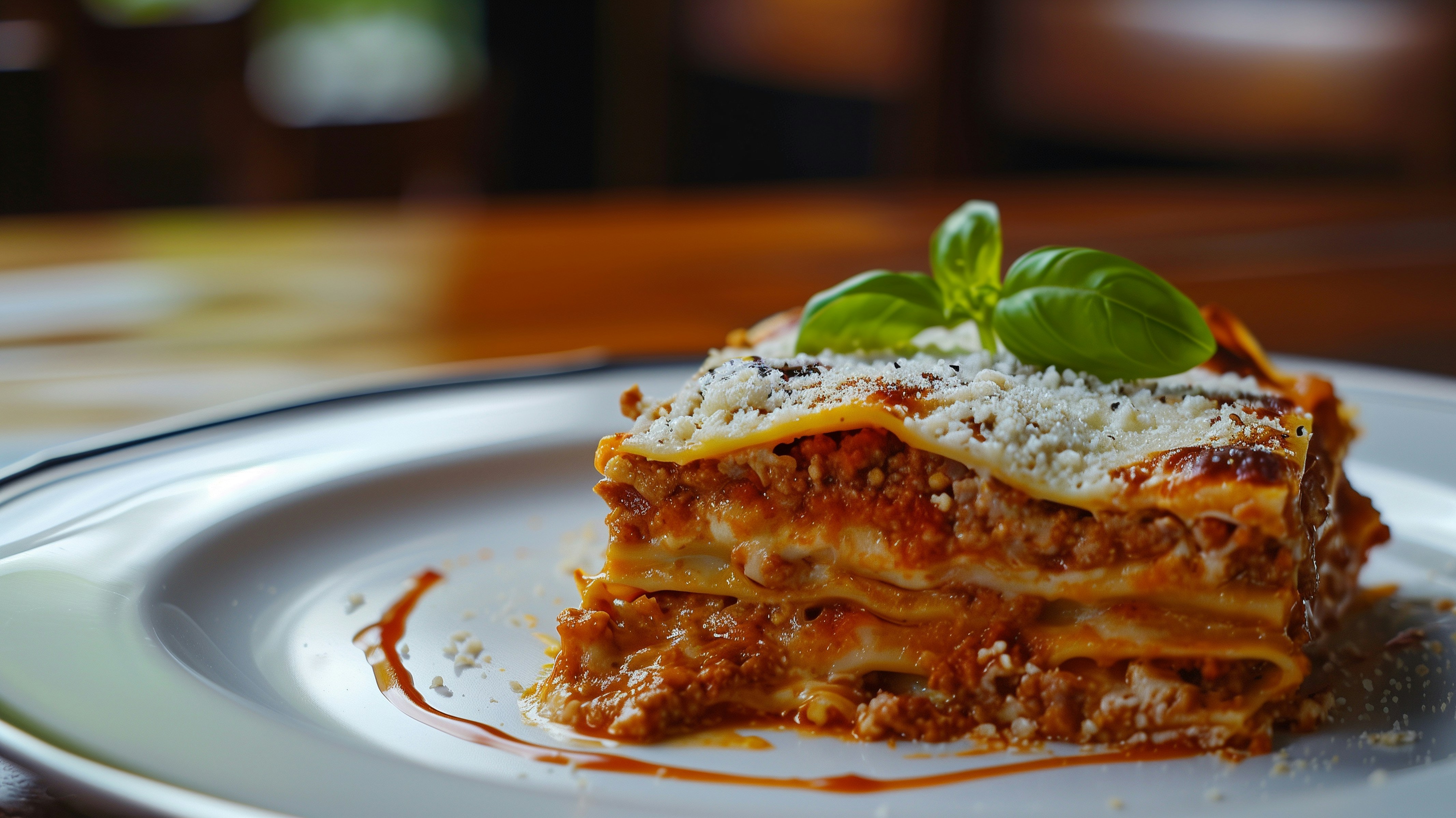 a lasagna on a white plate